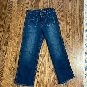 Jcrew high rise slim wide leg denim